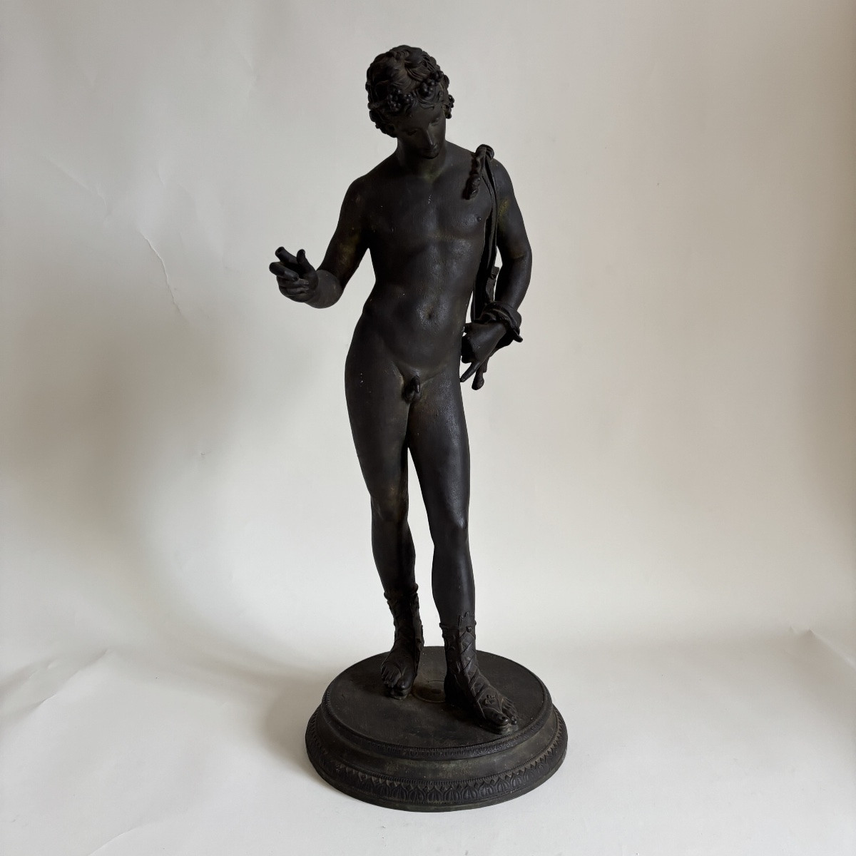 AMODIO NARCISSE BACCHUS Grand Bronze Antique Pompéi Italie Naples XIXe Siècle  Tour -photo-3