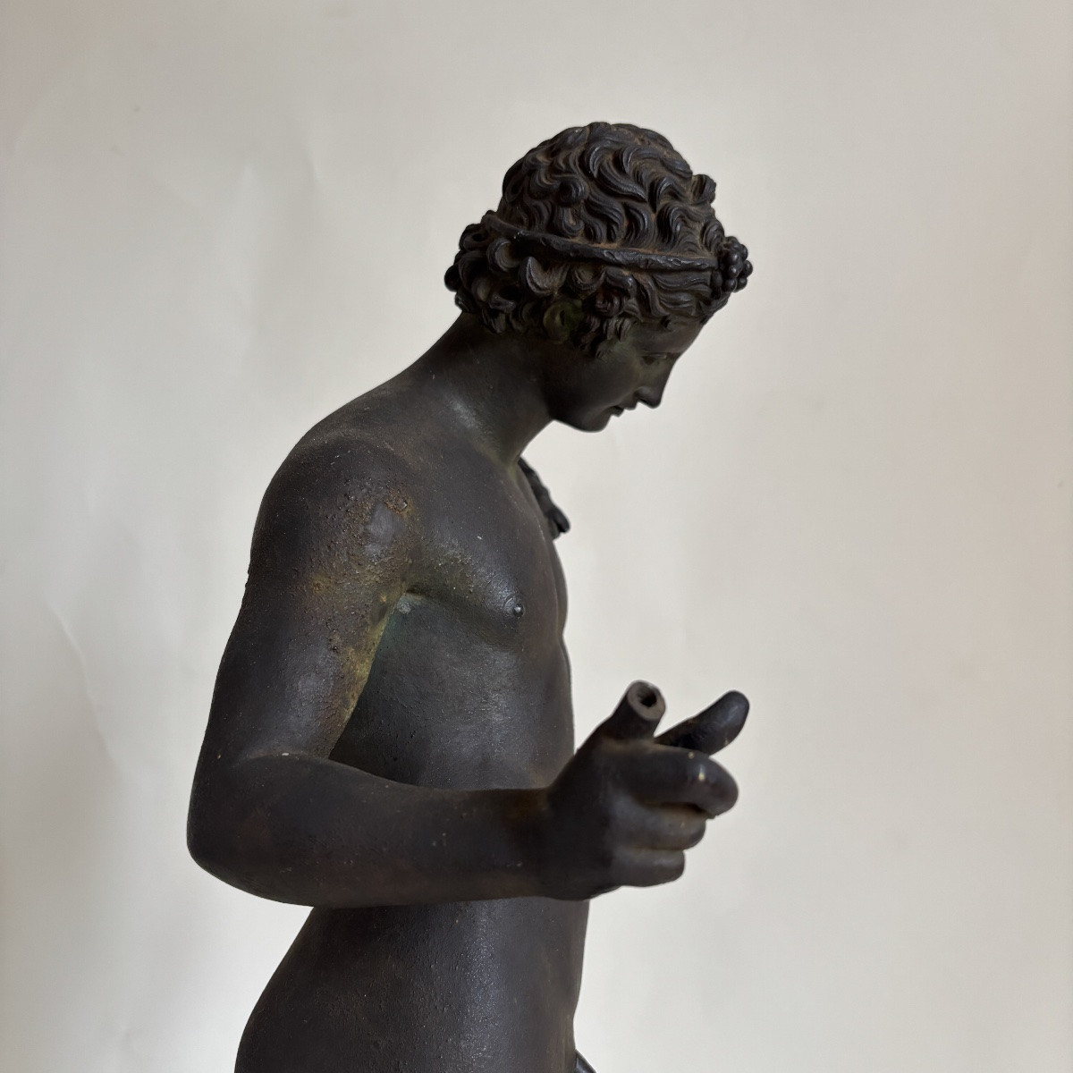 AMODIO NARCISSE BACCHUS Grand Bronze Antique Pompéi Italie Naples XIXe Siècle  Tour -photo-3