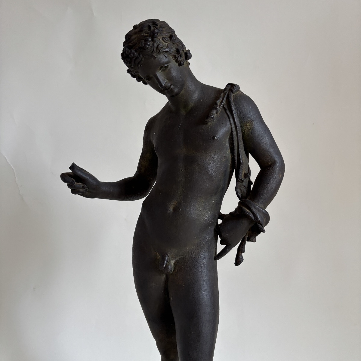 AMODIO NARCISSE BACCHUS Grand Bronze Antique Pompéi Italie Naples XIXe Siècle  Tour -photo-4