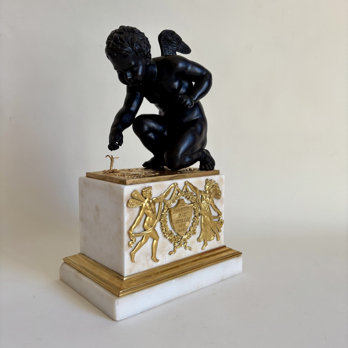 Étienne Blavet (1751-1827)  Putti groupe bronze doré marbre époque Empire début du XIXe siècle -photo-4