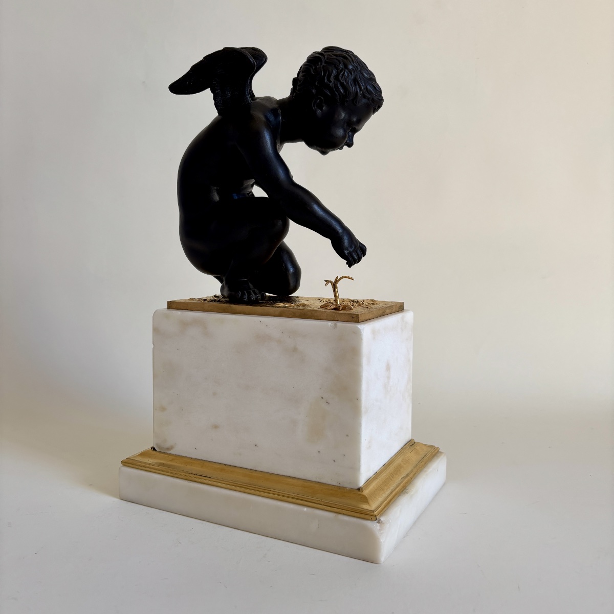 Étienne Blavet (1751-1827)  Putti groupe bronze doré marbre époque Empire début du XIXe siècle -photo-3