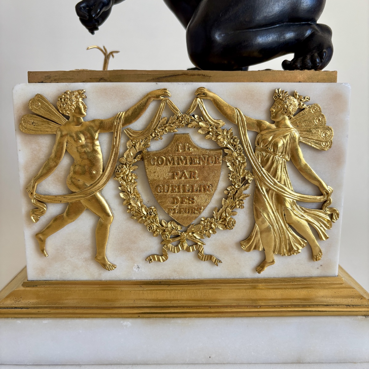 Étienne Blavet (1751-1827)  Putti groupe bronze doré marbre époque Empire début du XIXe siècle -photo-6