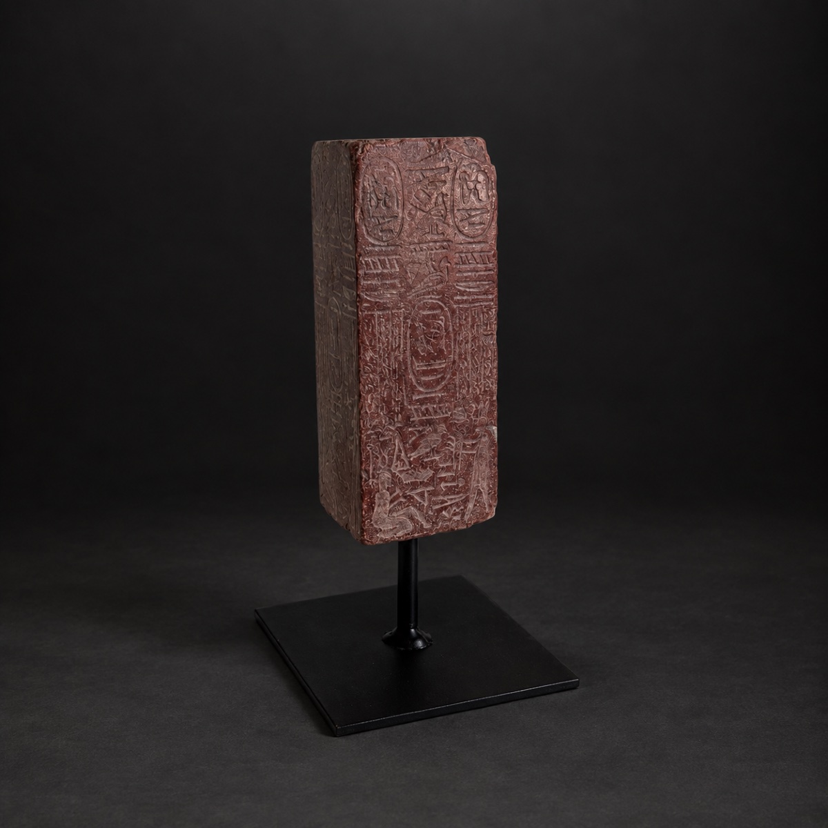 Benedetto Boschetti Obelisk Fragment, Lateran, Rosso Antico Marble, Souvenir From The Grand Tour, 19th Century