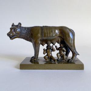 After Antonio Pollaiuolo, Capitoline Wolf, Italy Bronze Rome Souvenir Grand Tour 19th Century 