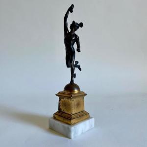 Mercure Statuette Bronze Patiné Et Doré époque Empire Début XIXe Siècle D’après Giambologna