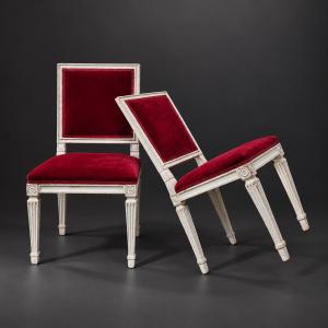 Pierre Pillot Pair Of Louis XVI Style Chairs From Nîmes Late 18th Century Provence