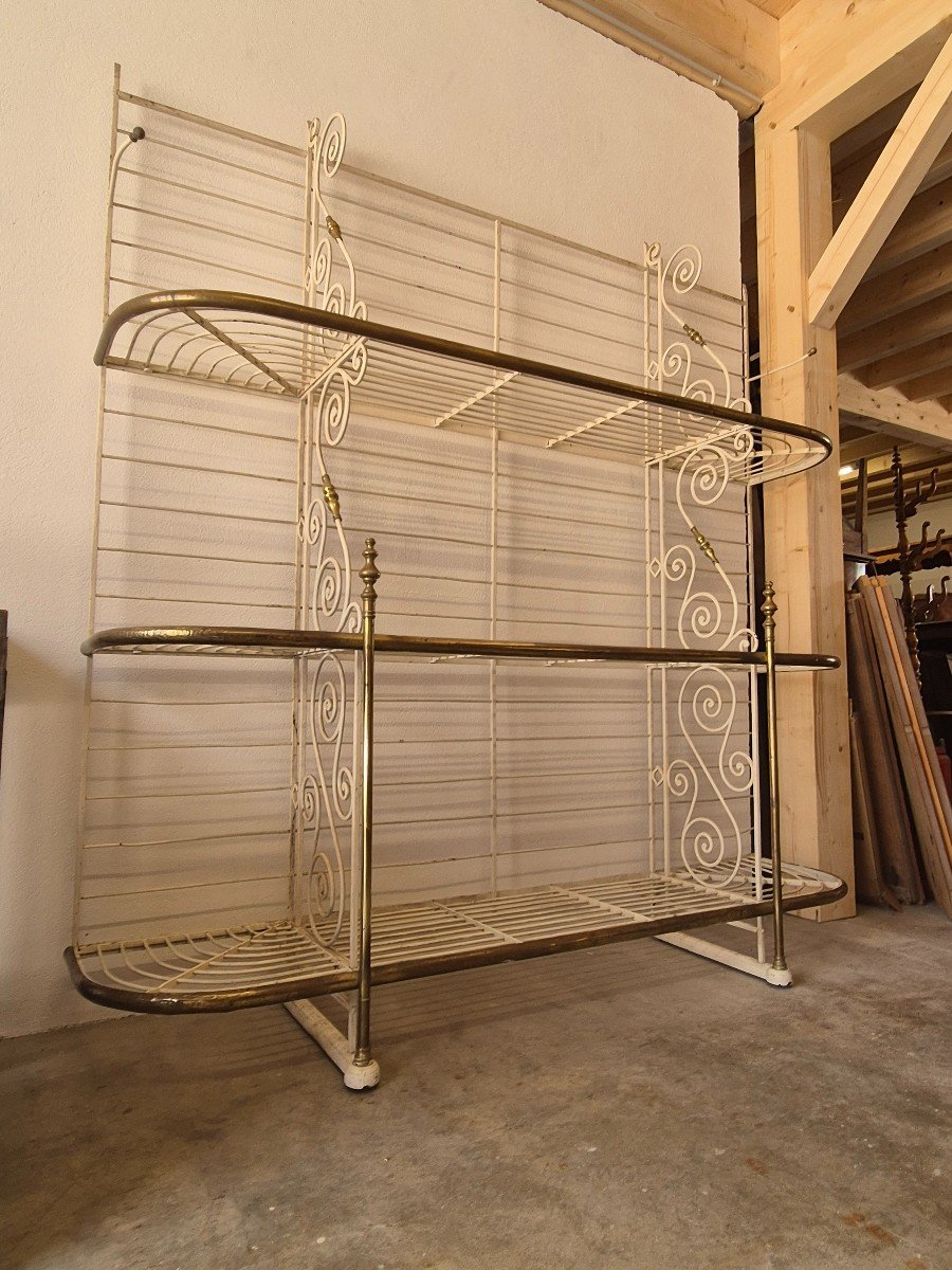 Wrought Iron Baker's Rack Shelf 19th -photo-4