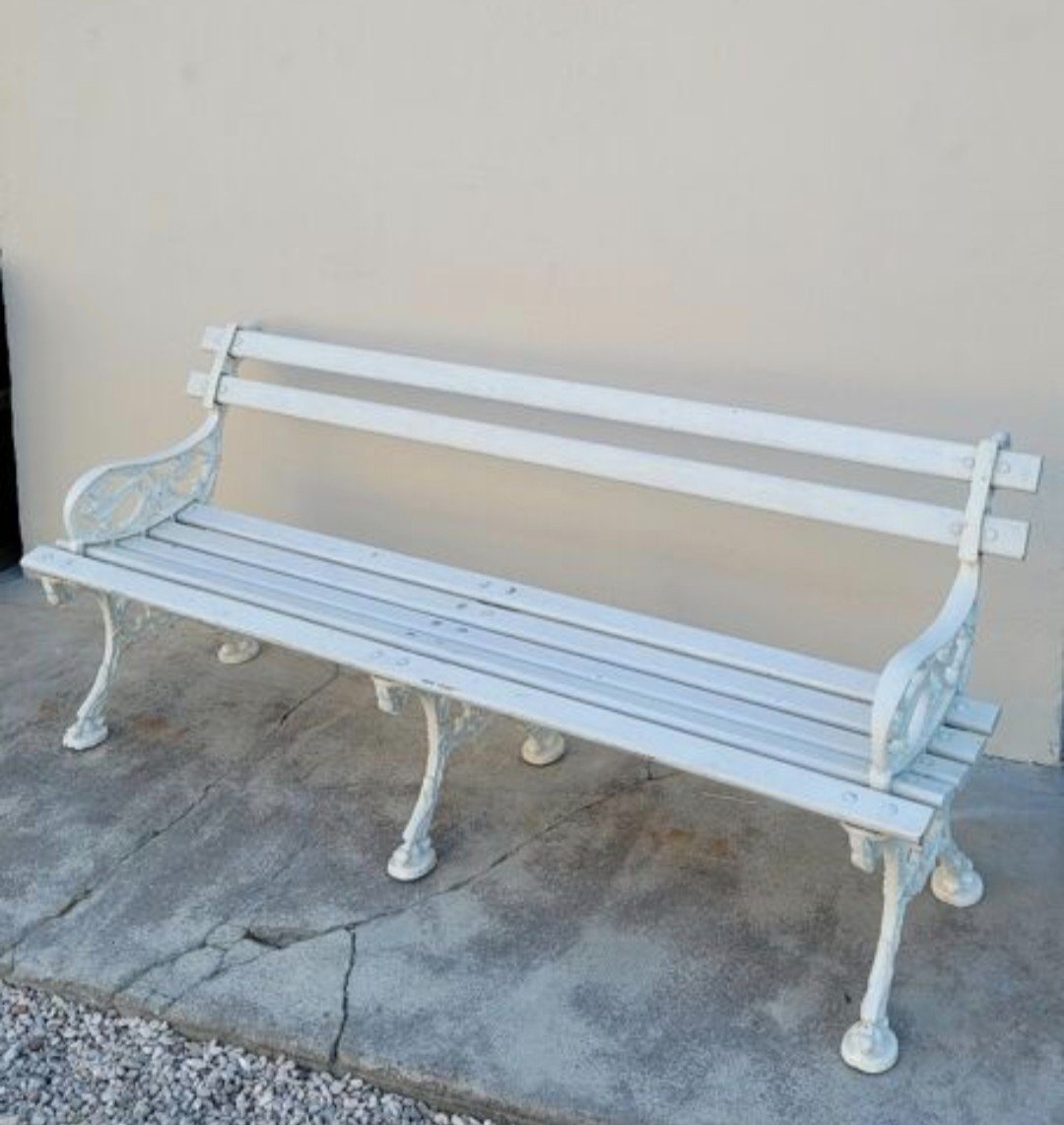 Banc De Jardin Signé Godin En Fonte De Maison Bourgeoise -photo-2