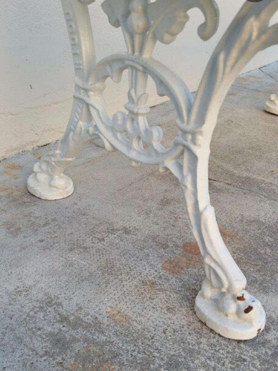 Banc De Jardin Signé Godin En Fonte De Maison Bourgeoise -photo-4