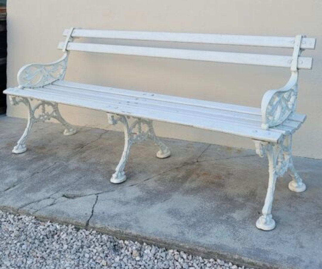 Banc De Jardin Signé Godin En Fonte De Maison Bourgeoise -photo-5