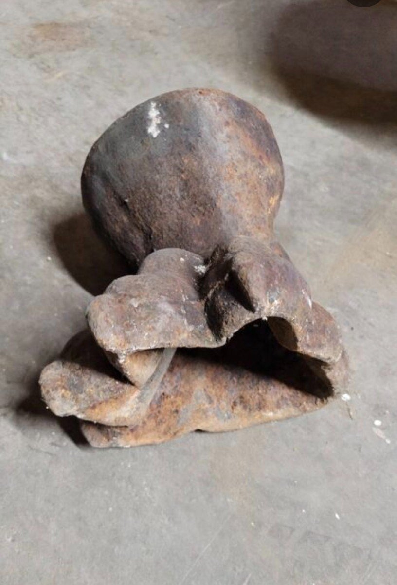Pieds Pattes De Lions En Fonte Avec Boules En Béton De Jardin Ancien -photo-7