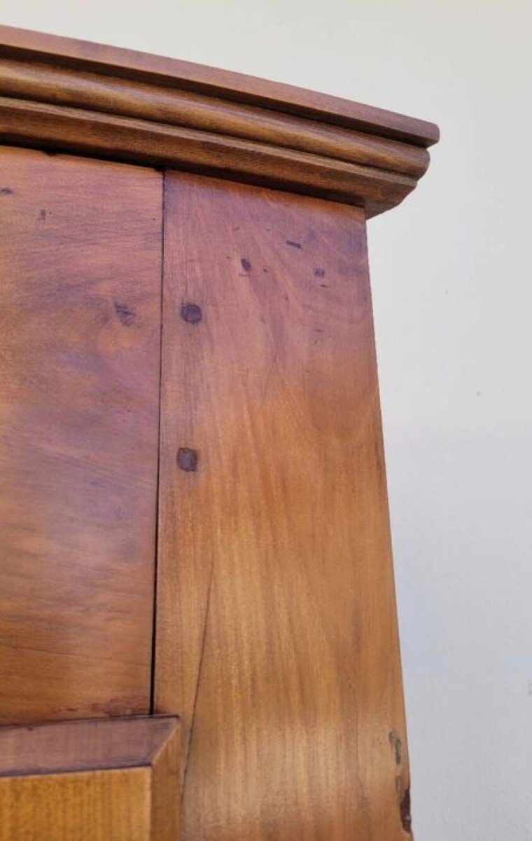 Corner Glass Corner Cabinet In Cherry Wood, Old 1900s-photo-3
