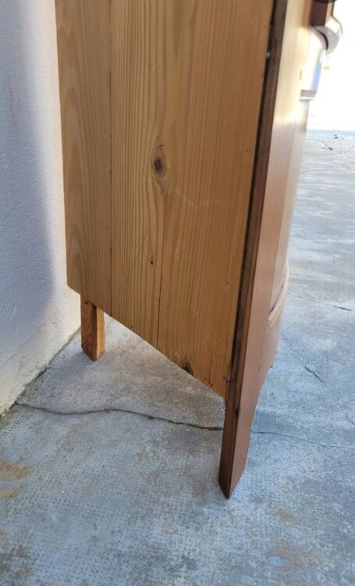 Corner Glass Corner Cabinet In Cherry Wood, Old 1900s-photo-4