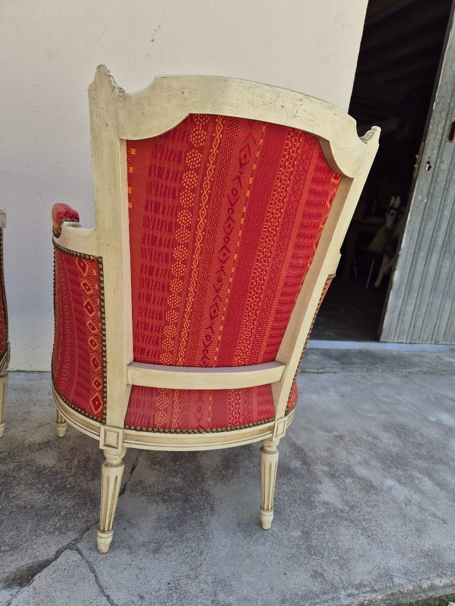 Pair Of Louis XVI Style Bergère Armchairs-photo-6