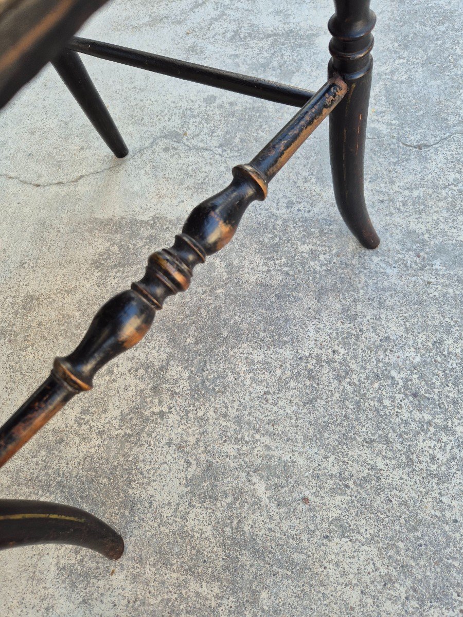 Chaise d'époque Napoléon III En Bois Noirci d'Origine-photo-8