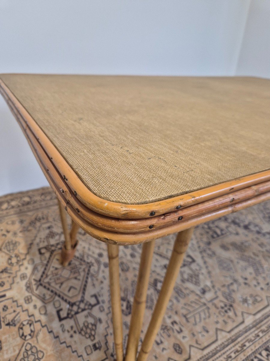  Table De Salle à Manger En Rotîn/bambou Entièrement d'Origine, Fabrication Ancienne-photo-8
