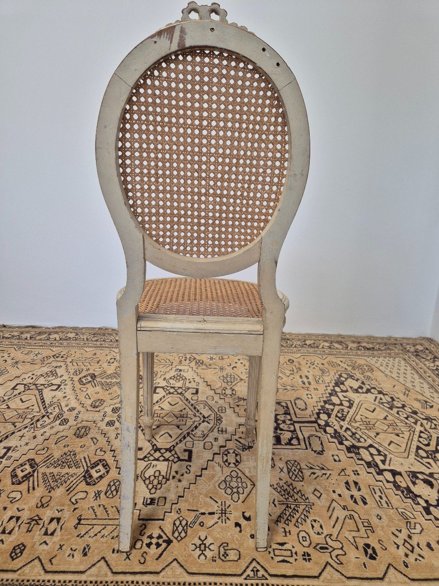 Louis XVI Style "medallion" Chair, Richly Decorated And Sculpted.-photo-8