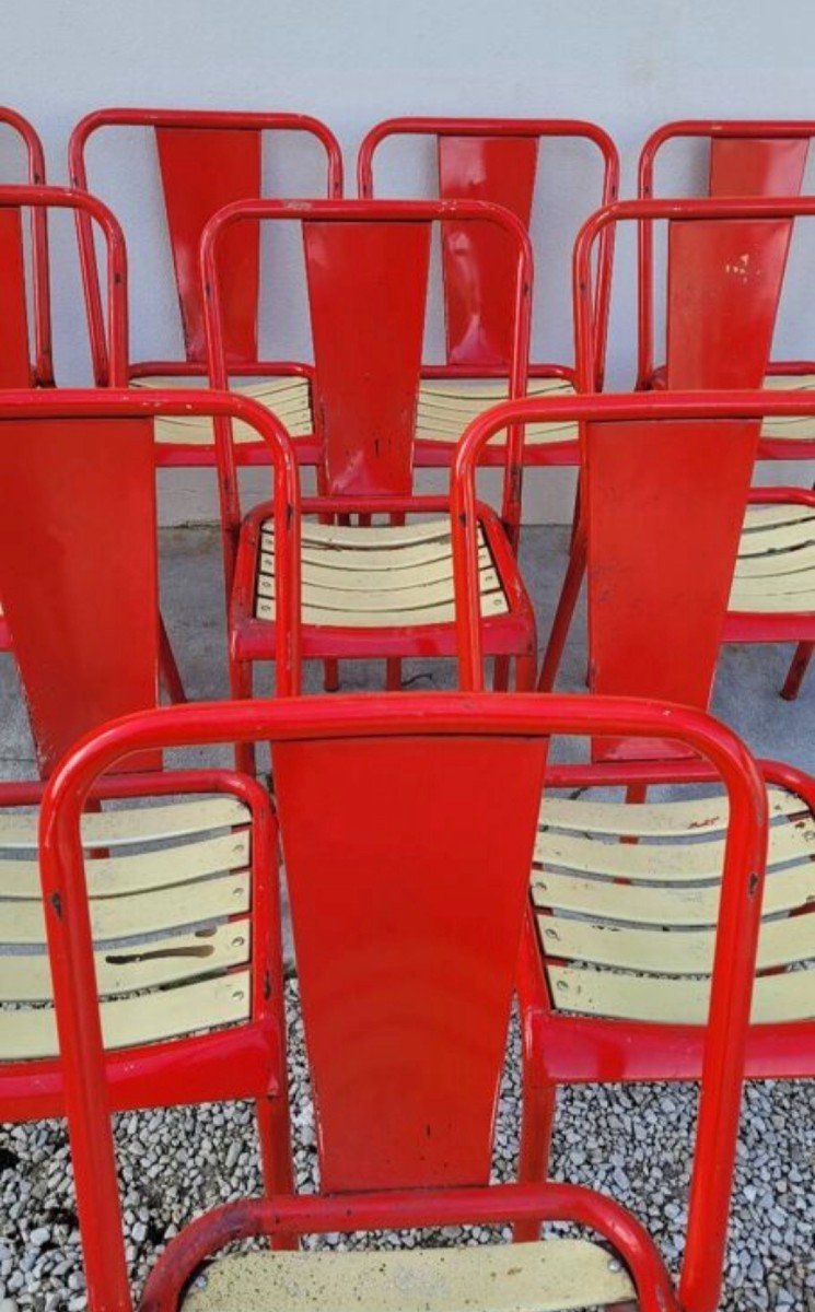 Series Of 12 Tolix Bistro Chairs By Xavier Pauchard -photo-1