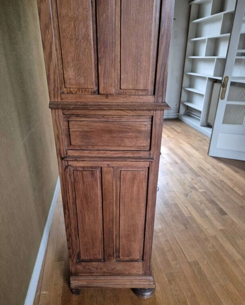 Bonnetière Called Standing Man In Solid Oak With Diamond Points, Louis XIII Style-photo-6
