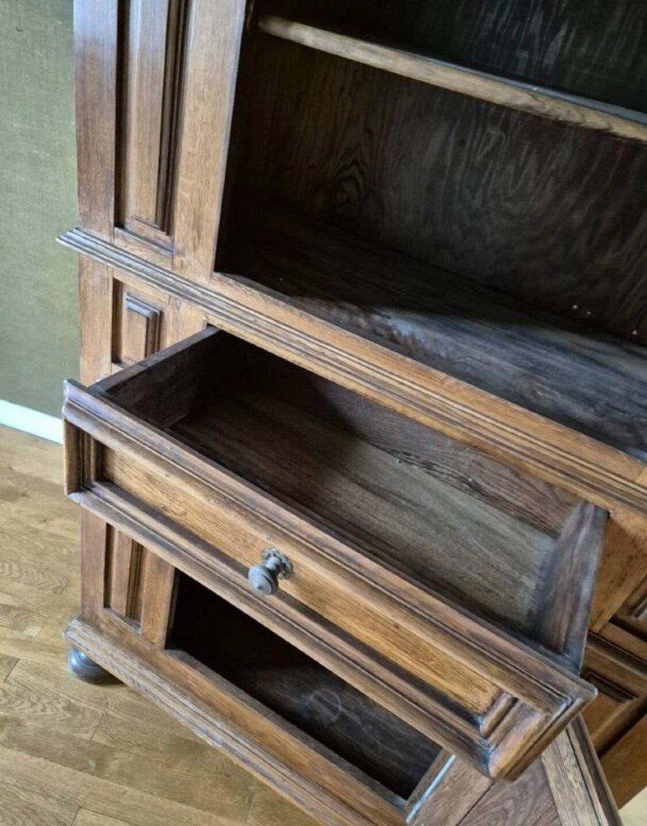 Bonnetière Called Standing Man In Solid Oak With Diamond Points, Louis XIII Style-photo-7