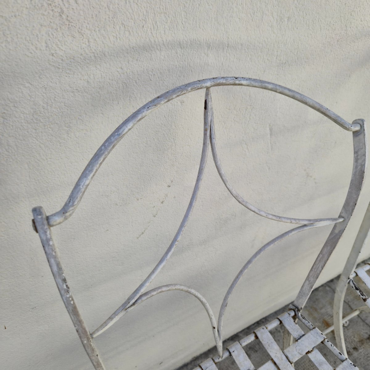 Pair Of 19th Century Wrought Iron Garden Chairs -photo-6