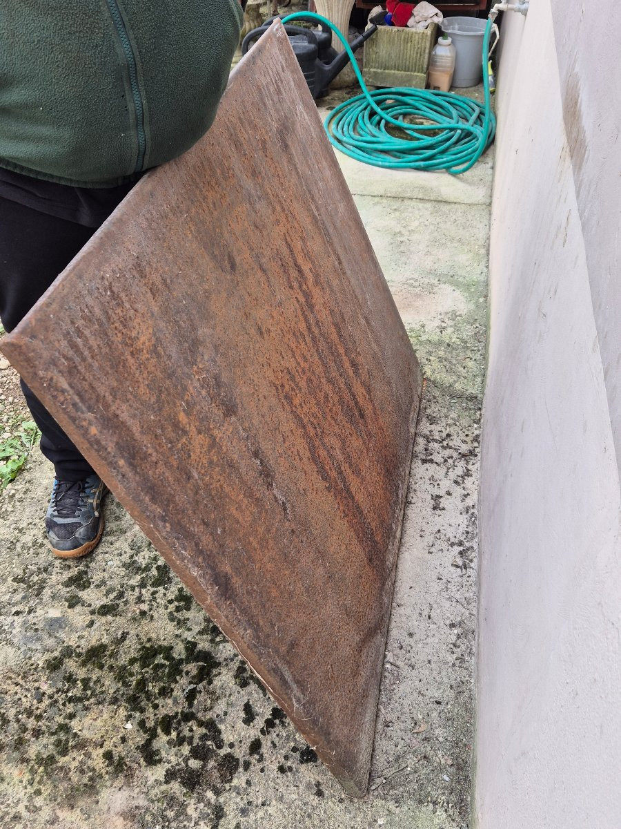18th Century Decorated Cast Iron Fireplace Plate -photo-1