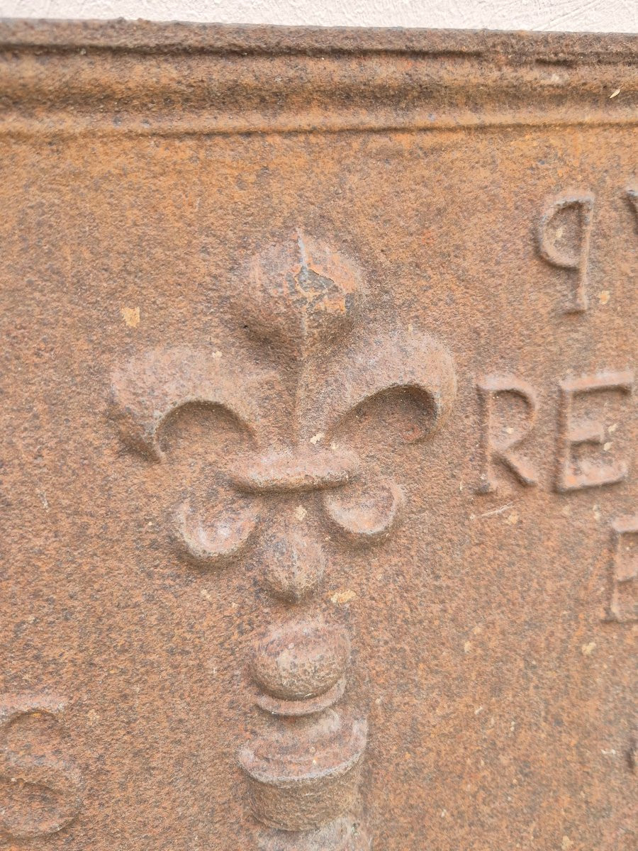 18th Century Decorated Cast Iron Fireplace Plate -photo-5
