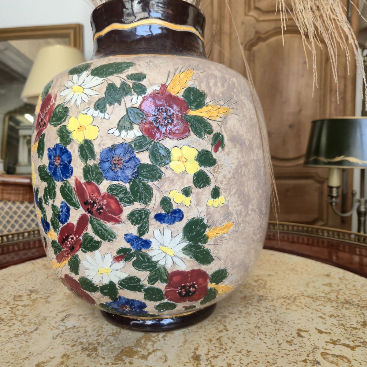 Jérôme Massier vase cache-pot décors florales à Vallauris -photo-3