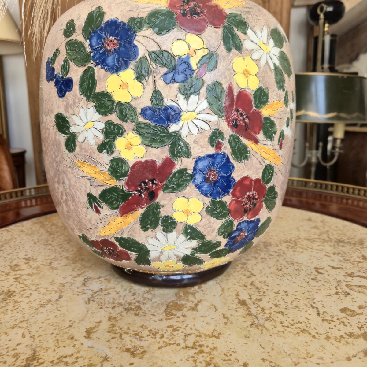 Jérôme Massier vase cache-pot décors florales à Vallauris -photo-6