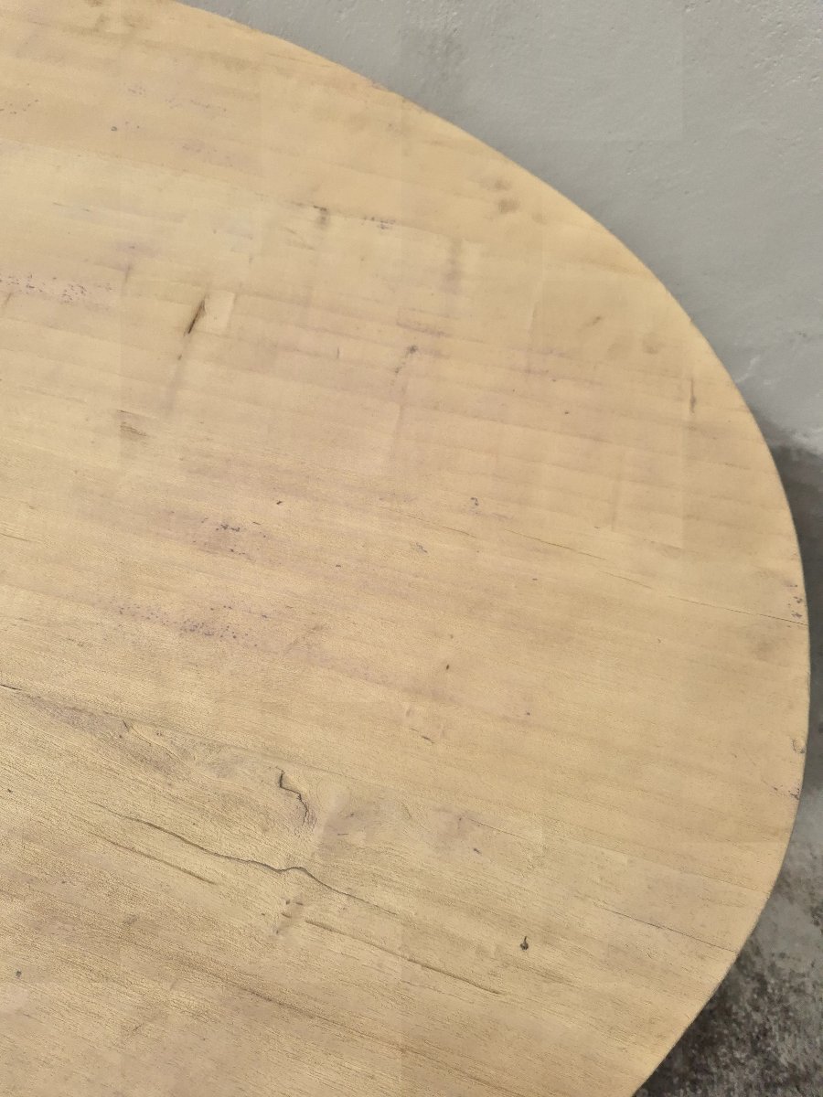 Folding Table Burgundy Winemaker Stripped Old Oval -photo-3