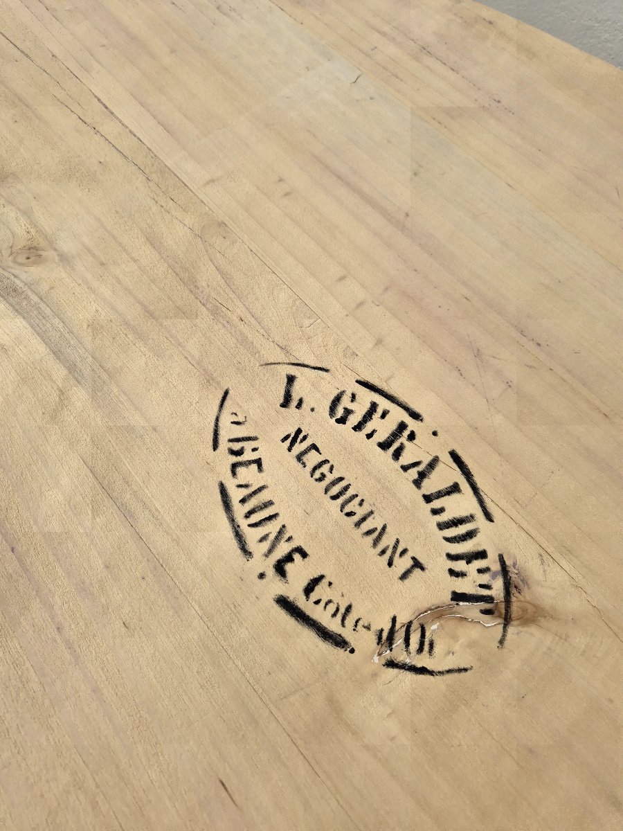 Folding Table Burgundy Winemaker Stripped Old Oval -photo-7