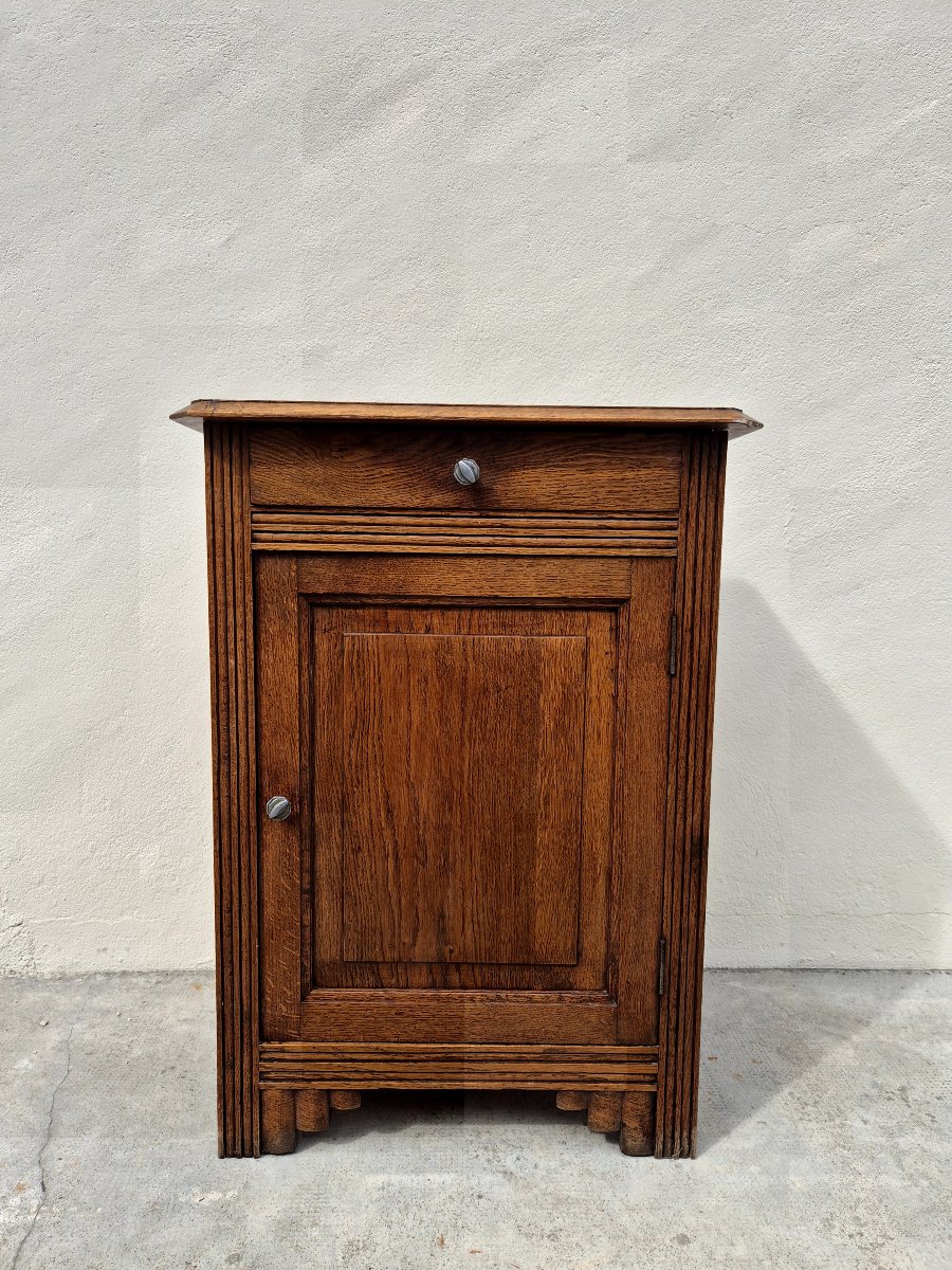 Solid Oak Jam Jar, Art Deco Style, 1930/1940 -photo-2