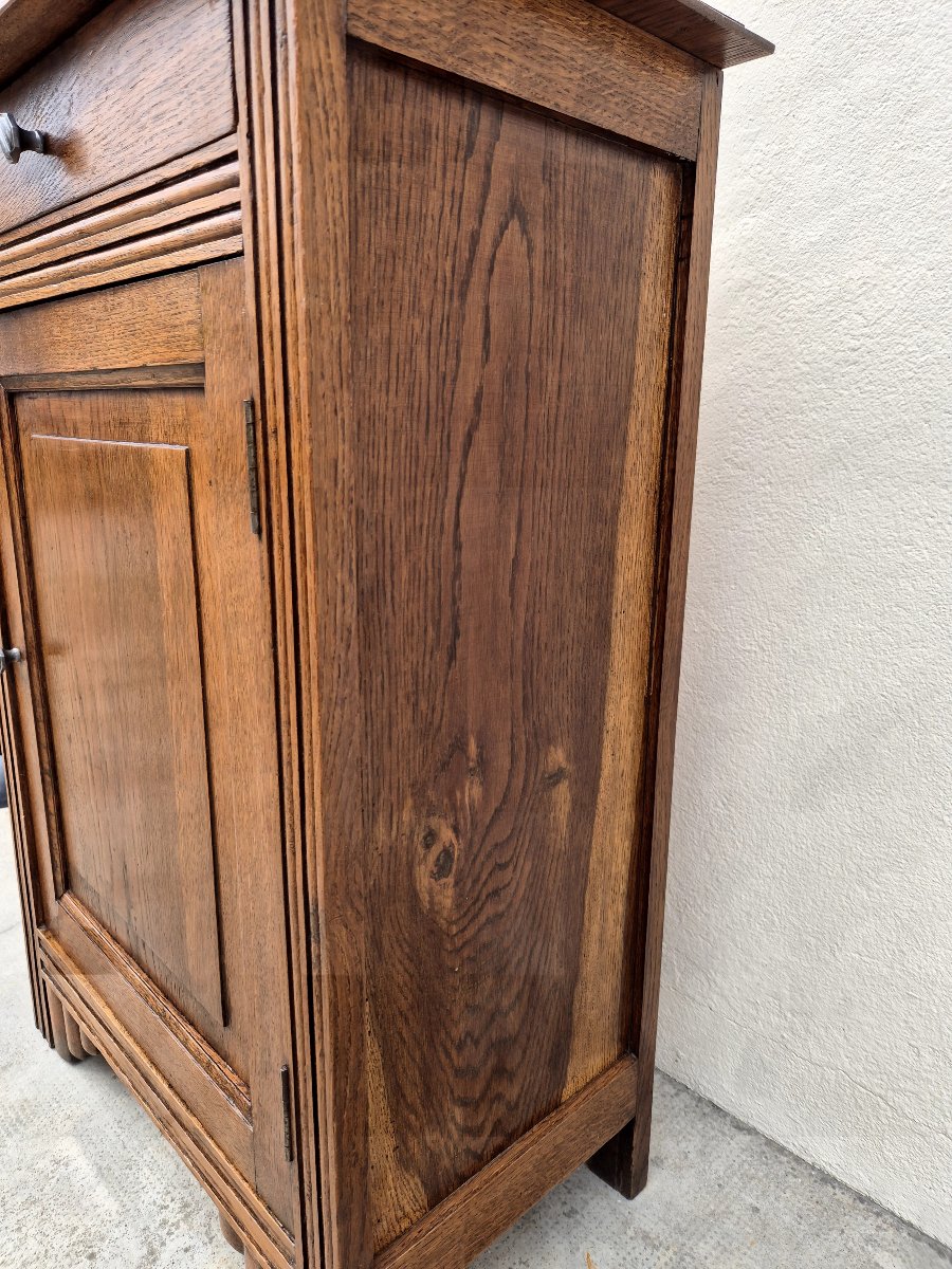 Solid Oak Jam Jar, Art Deco Style, 1930/1940 -photo-2