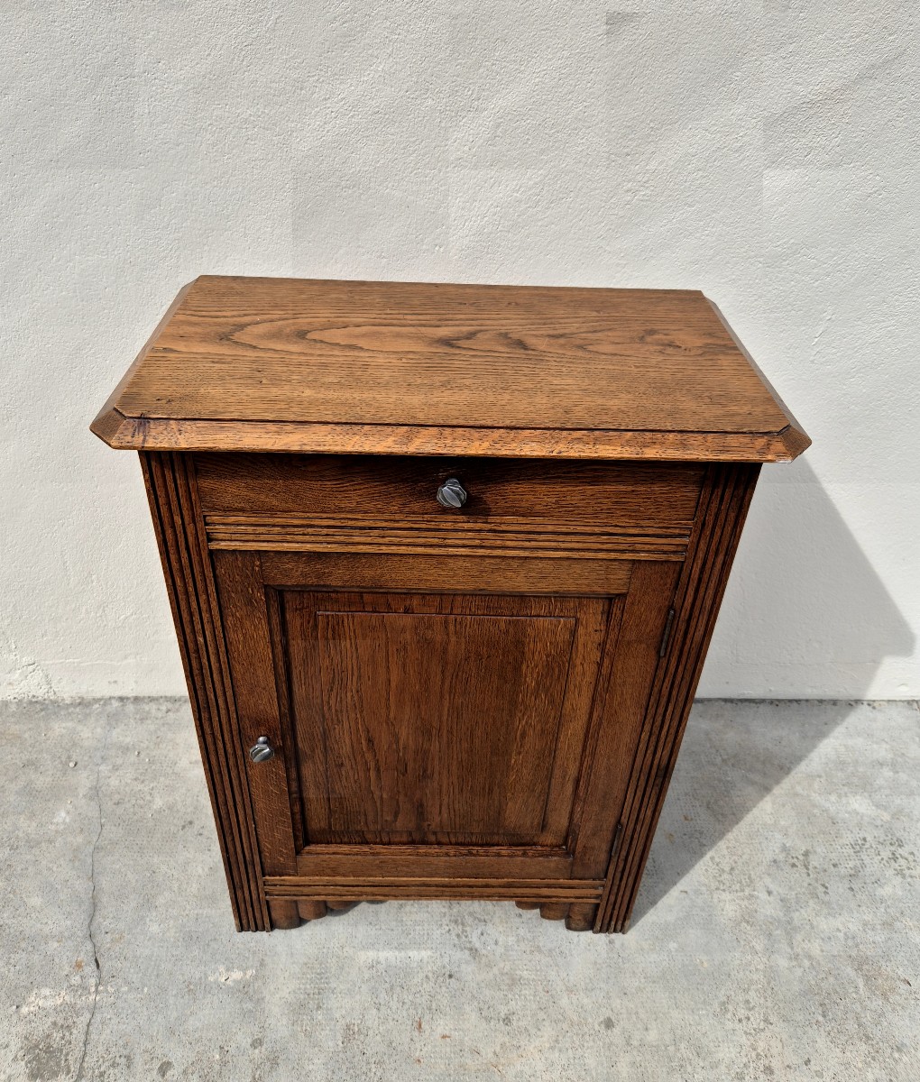 Solid Oak Jam Jar, Art Deco Style, 1930/1940 