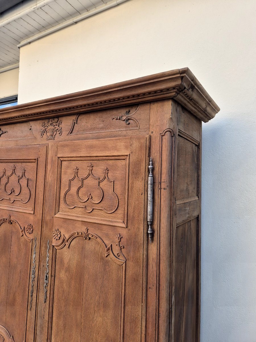 Armoire d'époque Louis XV 18éme en chêne massif Aérogommer -photo-6