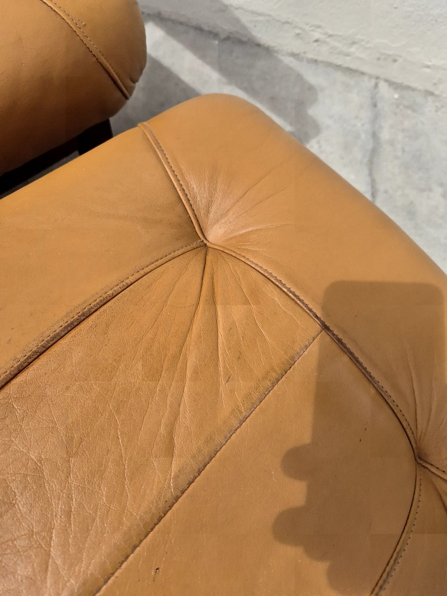 Relaxing Armchair With Ottoman, Scandinavian Style, 1980s-photo-1