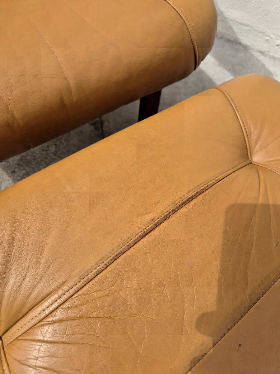 Relaxing Armchair With Ottoman, Scandinavian Style, 1980s-photo-3