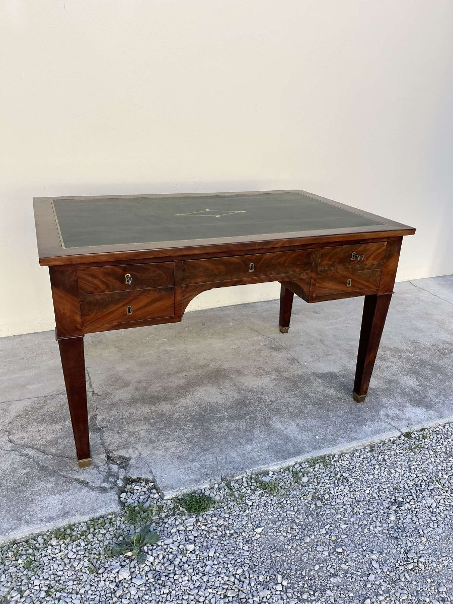 19th Century Empire Desk In Solid Mahogany -photo-4