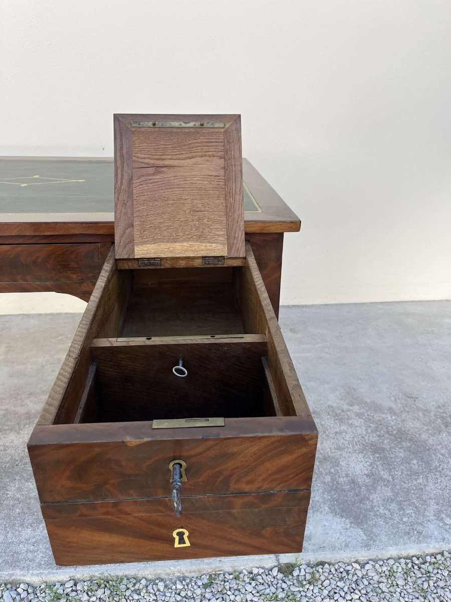 19th Century Empire Desk In Solid Mahogany -photo-1