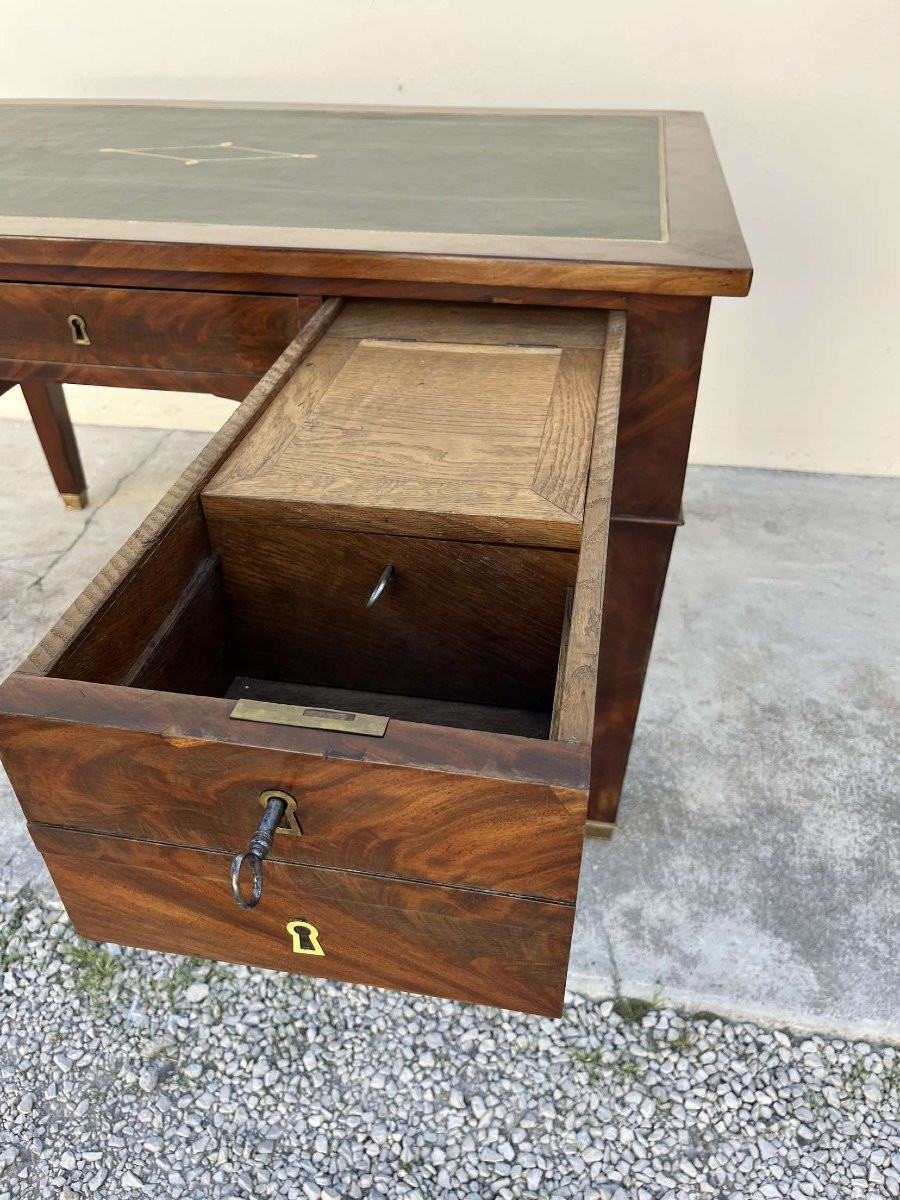 19th Century Empire Desk In Solid Mahogany -photo-4