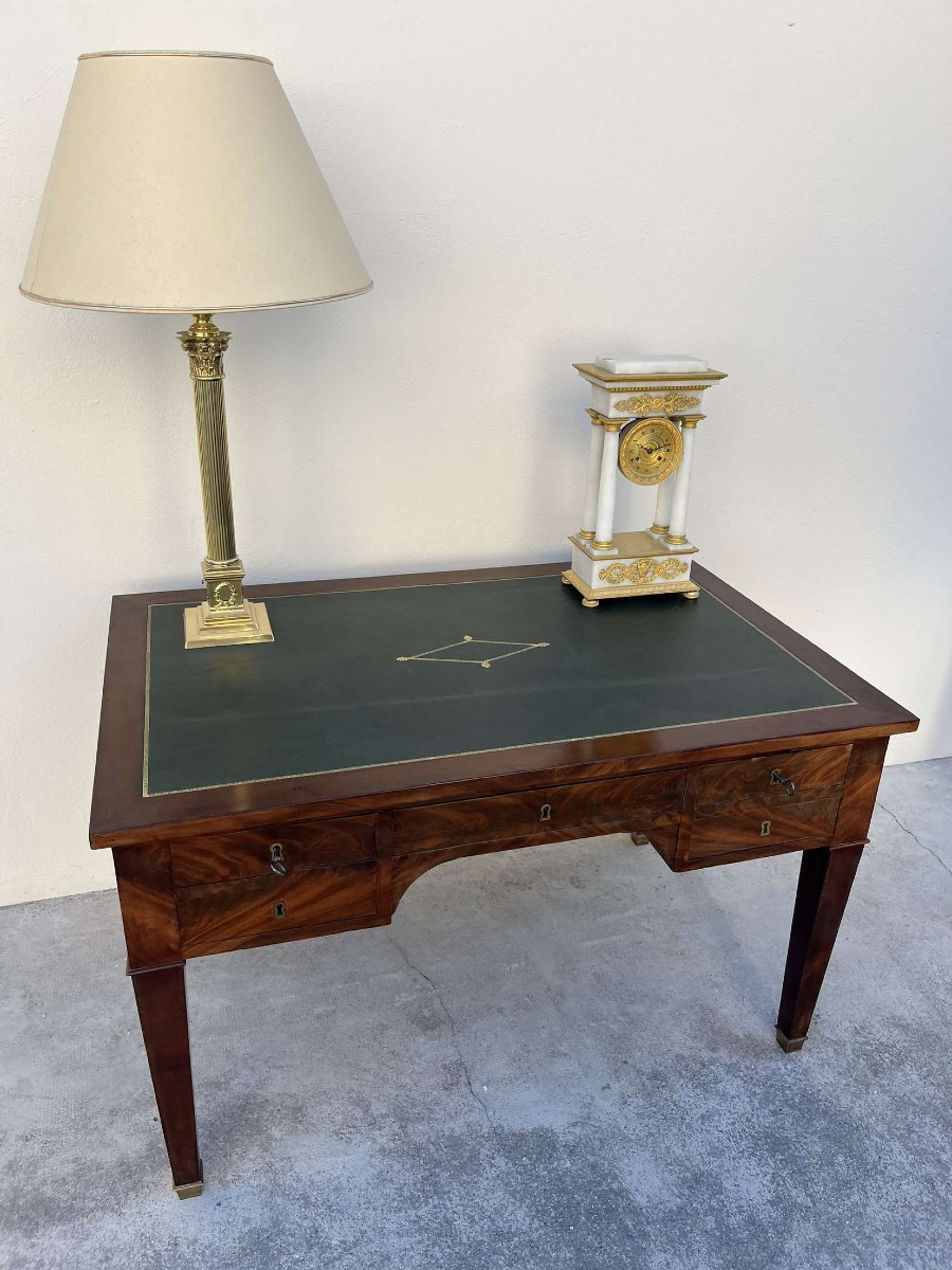 19th Century Empire Desk In Solid Mahogany 