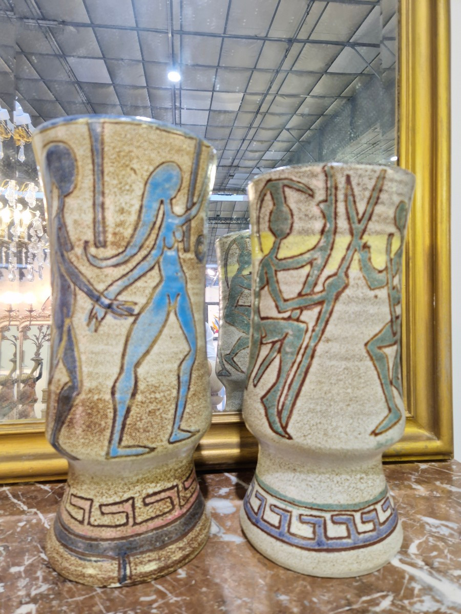Accolay paire de vases en céramique 1950s