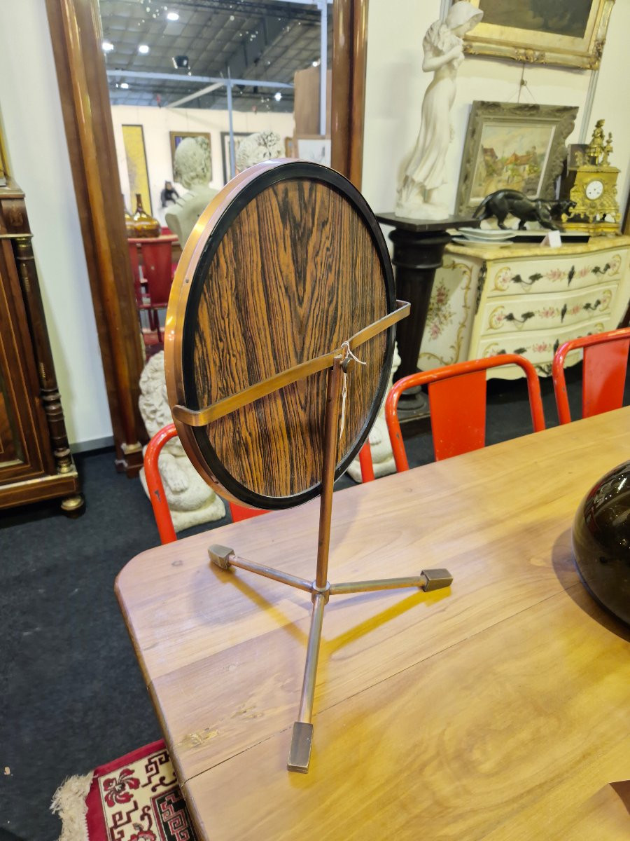 Miroir sur pieds  tripode vintage en laiton 1950s -photo-2