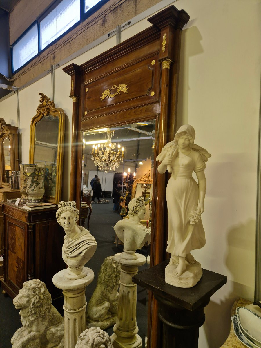 Enrico Brunelleschi Marble Statue, Signed, Circa 1900-photo-1