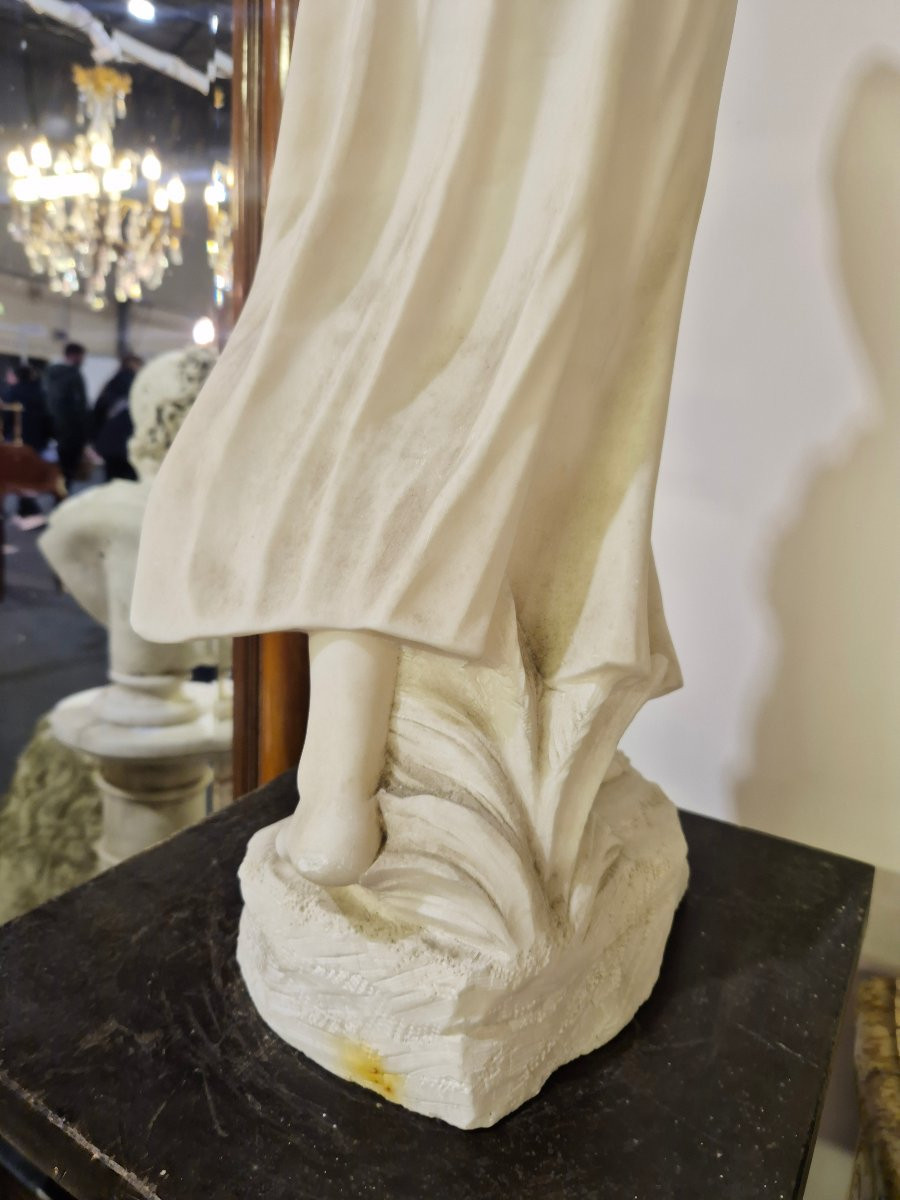 Enrico Brunelleschi Marble Statue, Signed, Circa 1900-photo-4