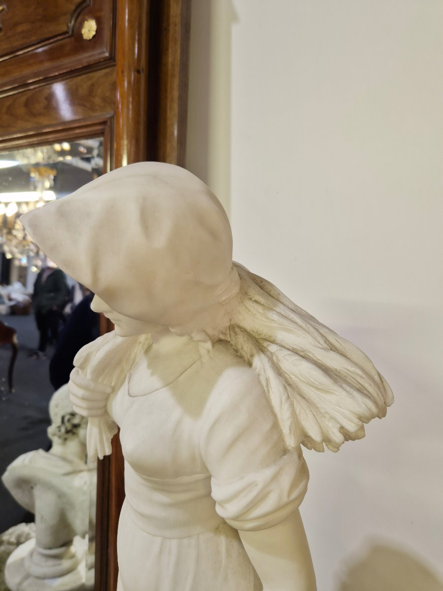 Enrico Brunelleschi Marble Statue, Signed, Circa 1900-photo-8