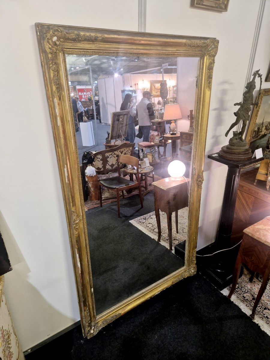 Grand Miroir doré d'époque Restauration début 19éme feuille d'or 