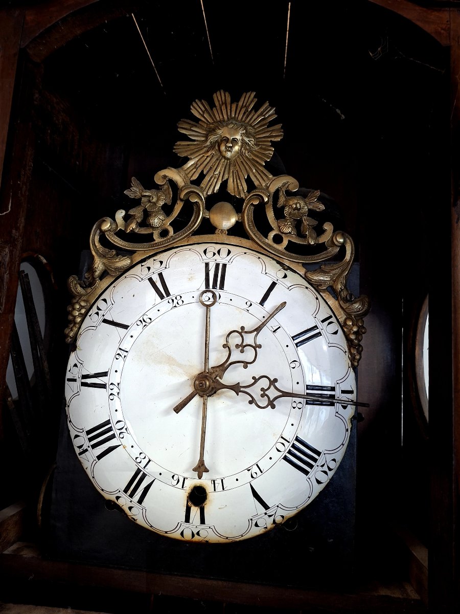 18th-century Comtoise Clock In Solid Walnut With 4 Bells -photo-2