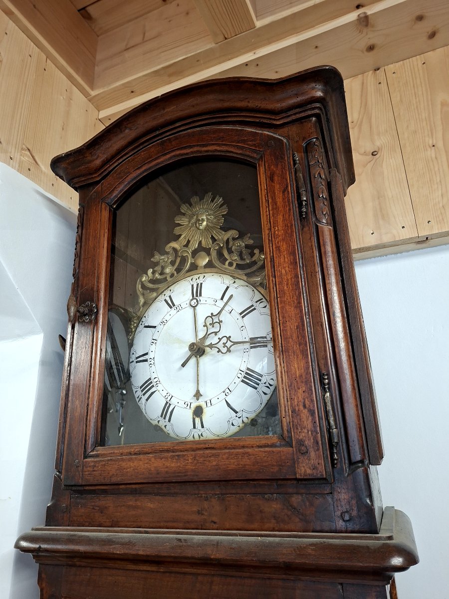 18th-century Comtoise Clock In Solid Walnut With 4 Bells -photo-3