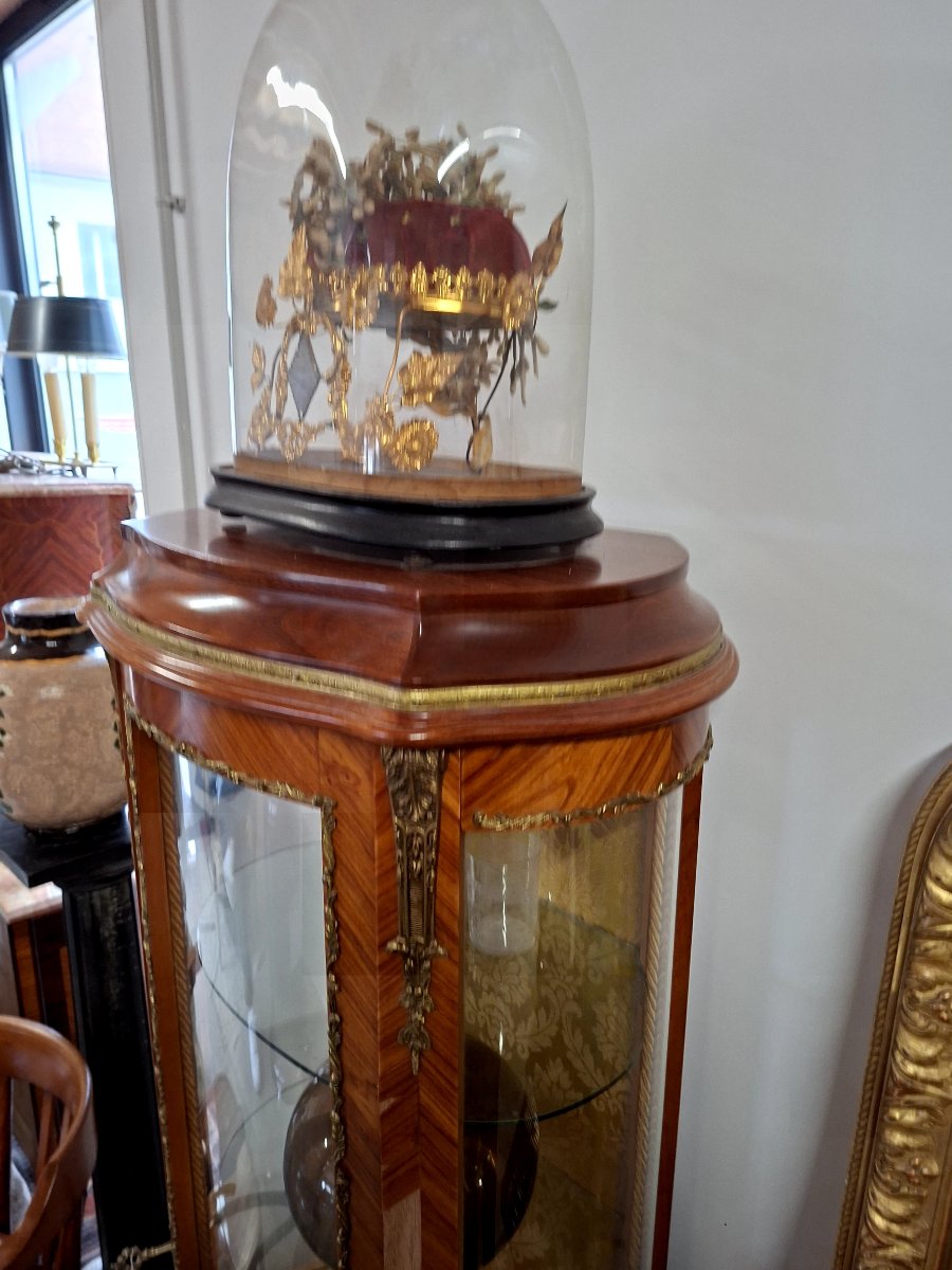 Louis XV Style Display Cabinet In Marquetry And Rosewood -photo-7